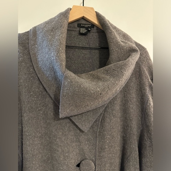 SANDRO | Wool Cowl Neck Wrap Jacket - Picture 4 of 7